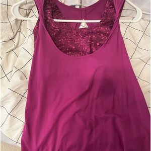 purple Lululemon crop top with built in bra